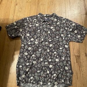 Patagonia Dark Gray Floral Button Down Shirt